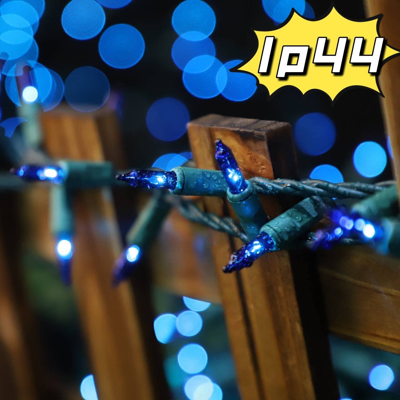 LAMPHOME Blue Christmas Lights,100Lights 19.6ft UL Certified Mini Bulb String Lights, Hanukkah Traditional Light for Outdoor Christmas Tree Garden Holiday Party Patio Wedding Garland Decor - Image 3